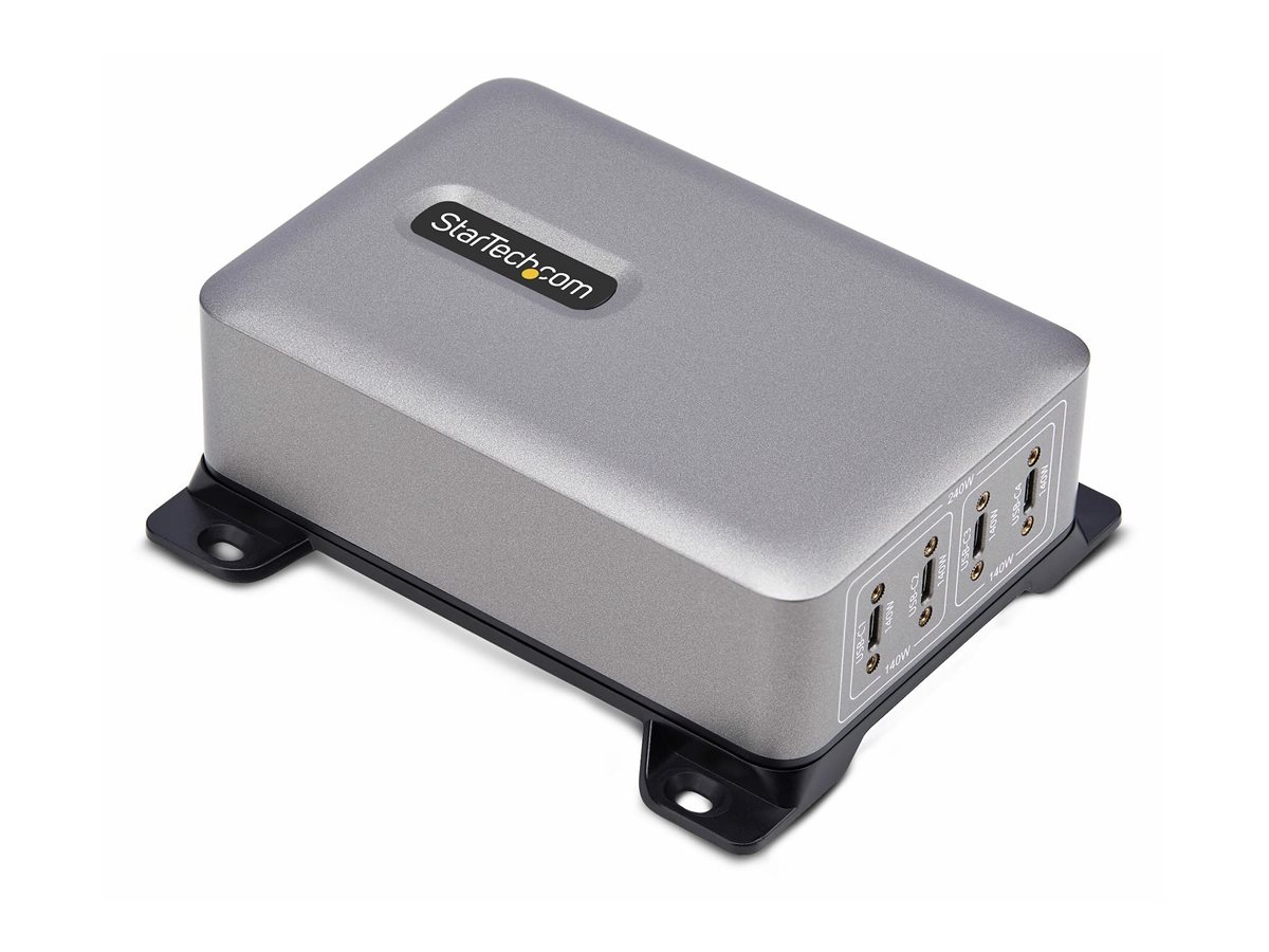 StarTech.com 4-Port USB-C Charger, 240W Total, Single Port 140W EPR