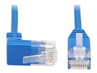 Tripp Lite Up-Angle Cat6 Gigabit Molded Slim UTP Ethernet Cable (RJ45 Right-Angle Up M to RJ45 M), Blue, 3 ft.