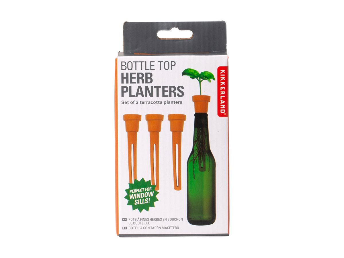 Kikkerland Bottle Top Herb Planters