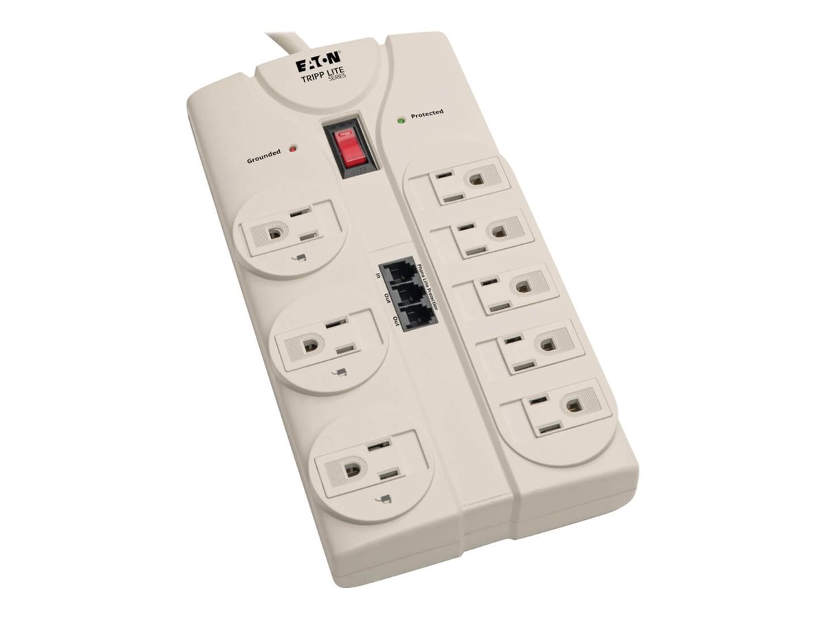 Tripp Lite Surge Protector Power Strip 120V 5-15R 8 Outlet RJ11 8' Cord 2160 Joule