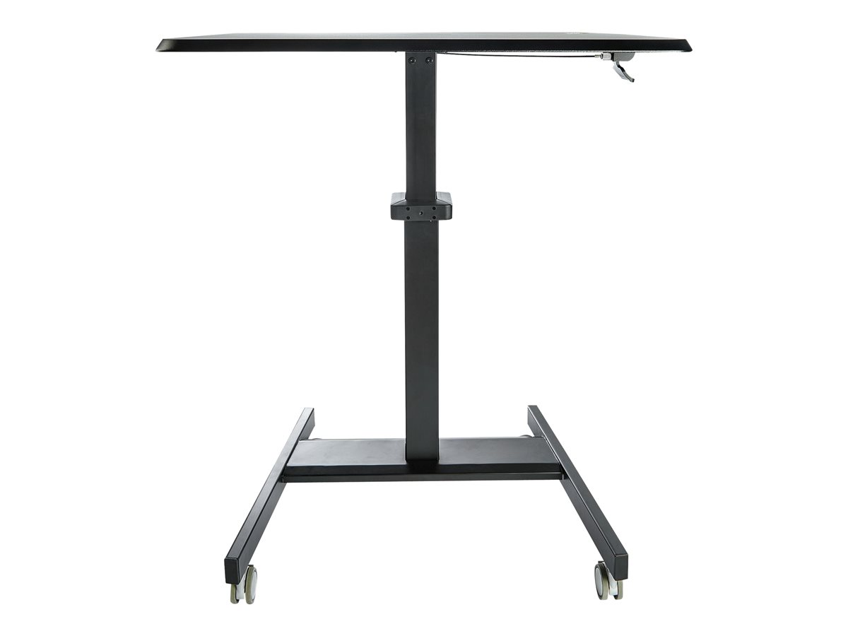 StarTech.com Mobile Standing Desk, Portable Sit Stand Ergonomic Height Adjustable Cart on Wheels, Rolling Computer/Laptop Workstation Table with Locking One-Touch Lift for Teacher/Student - Mobile Sit Stand Desk (STSCART2) - stůl k sezení/stání - černá – foto 4