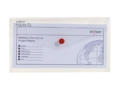 Snopake Polyfile Document Wallet For 110 X 220 Mm Capacity 30 Sheets Clear Pack Of 5