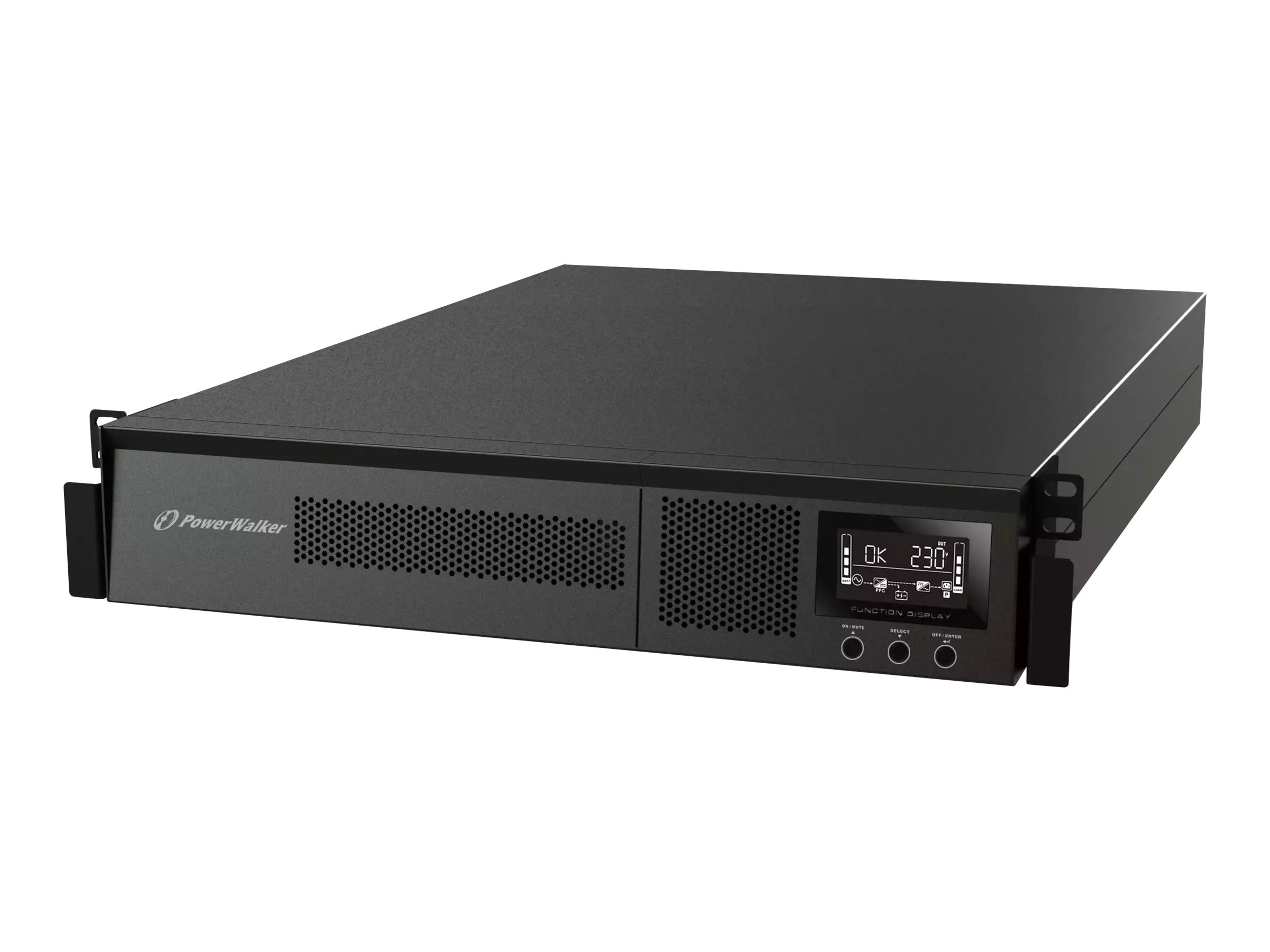 UPS RACK POWERWALKER VFI 2000 RMG PF1 ON-LINE 2000VA 8X IEC C13 USB-B RS-232 LCD 2U