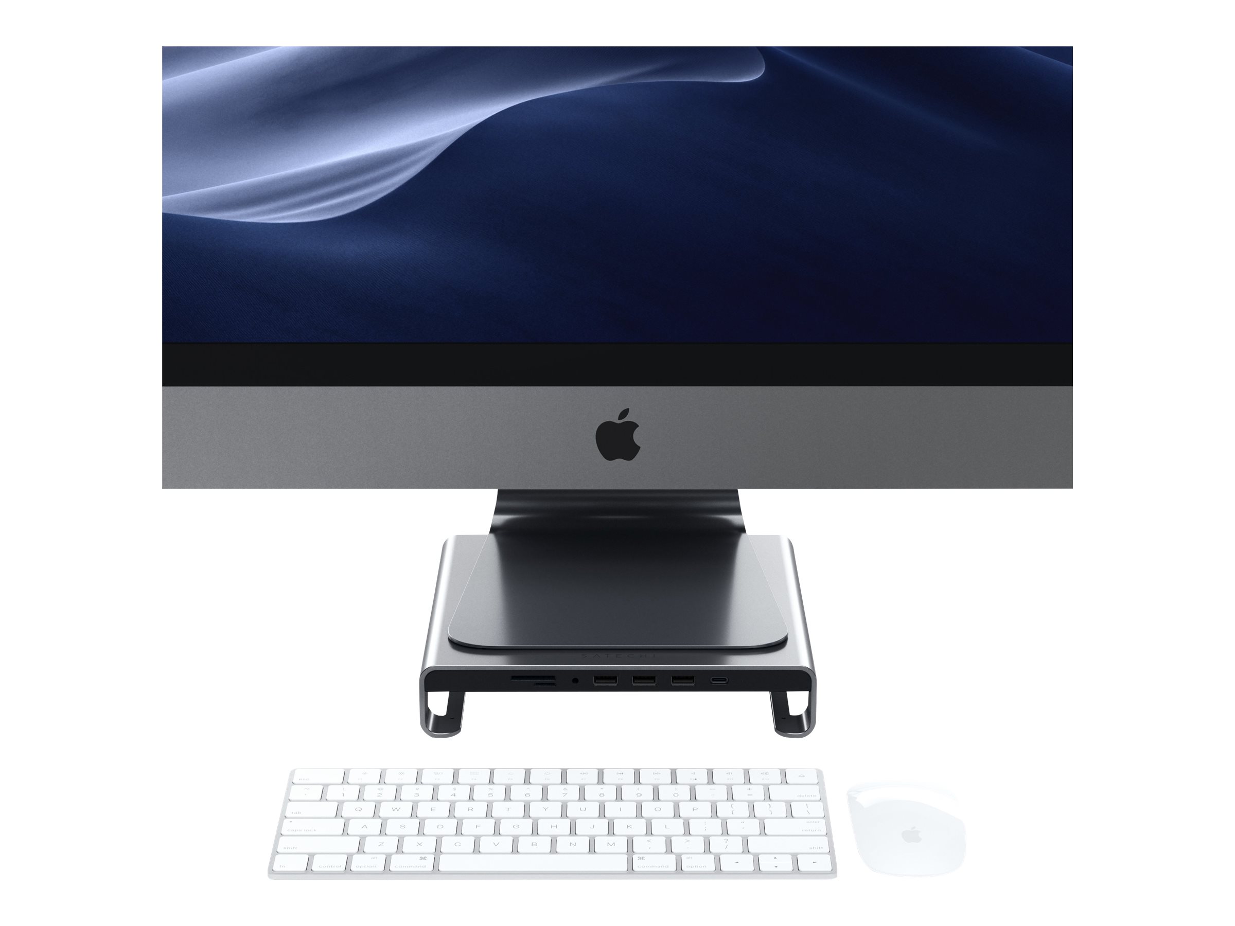 Satechi Type-C Aluminum Monitor Stand Hub For iMac - Space Grey - ST-AMSHM - Open Box or Display Models Only