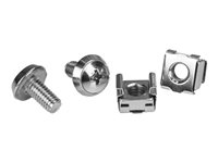 StarTech.com Rack Screws - 20 Pack - Installation Tool - 12 mm M6 Screws - M6 Nuts - Cabinet Mounting Screws and Cage Nuts (CABSCRWM620) Skruer og møtrikker for rack Sølv