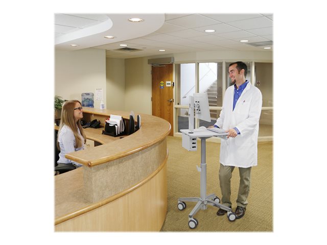 Ergotron Lean WOW SV10 chariot - service lger - pour cran LCD/clavier/souris - blanc, aluminium