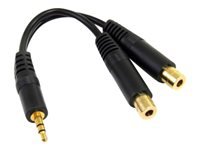 StarTech.com 6 in. 3.5mm Audio Splitter Cable - Stereo Splitter Cable - Gold Terminals - 3.5mm Male to 2x 3.5mm Female - Headphone Splitter (MUY1MFF) - Audio splitter - stereo mini jack (M) to stereo mini jack (F) - 15.2 cm - for P/N: MU1MMS, PCISOUND4CH
