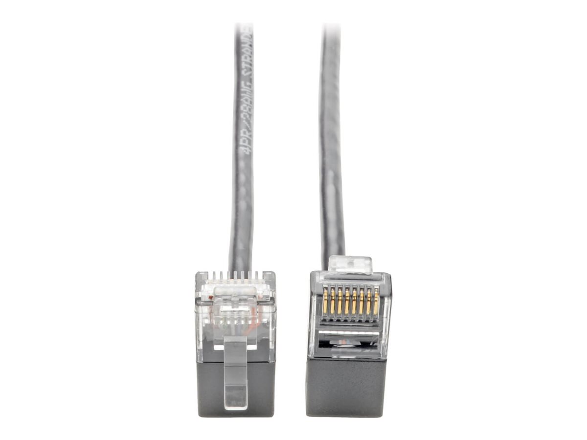 Tripp Lite Cat6 Gigabit Patch Cable Snagless Right-Angle UTP Slim Gray 2ft