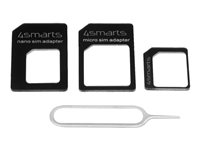 4smarts SIM-kort adaptersæt Sort