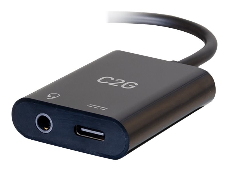 C2G USB C to AUX (3.5mm) and USB C Adapter for Audio and Power