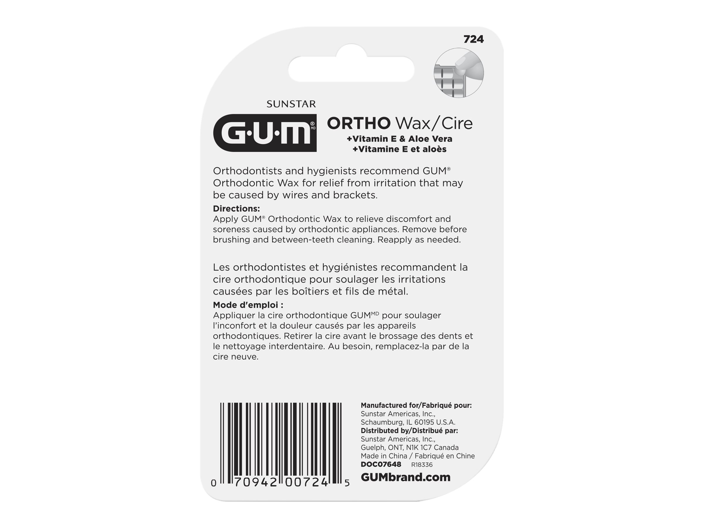 GUM ORTHO WAX MINT