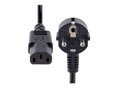 StarTech 1m (3ft) Computer Power Cord, 18AWG, EU Schuko to C13 Power Cord, 10A 250V, Black Replacement AC Cord, TV/Monitor Power Cable, Schuko CEE 7/7 to IEC 60320 C13 Power Cord