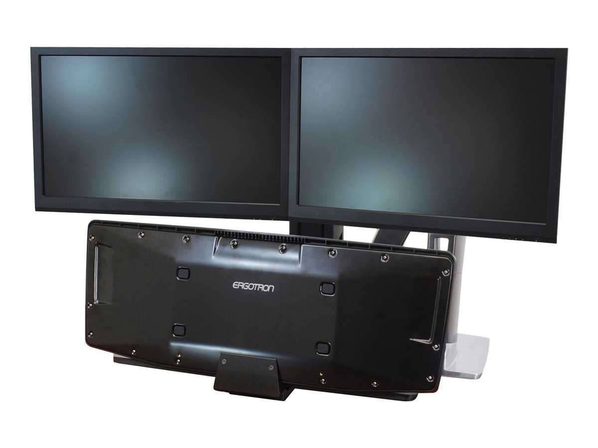 Ergotron WorkFit-A Dual Workstation With Worksurface - nástavec na stůl - leštěný hliník, černá – foto 2
