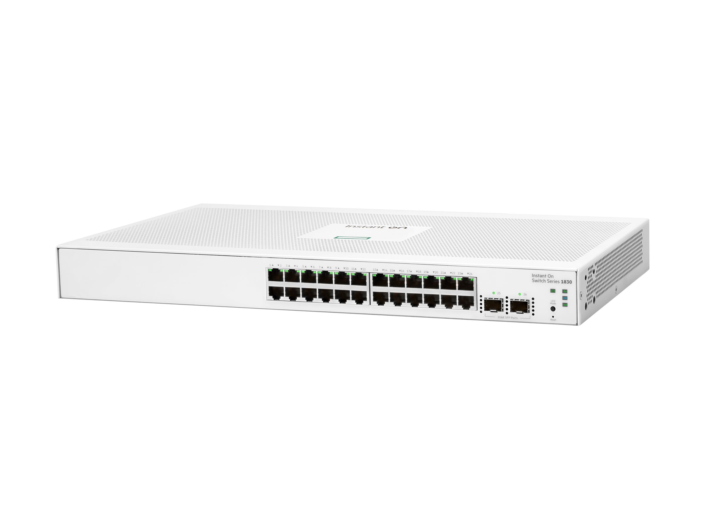 An image of HPE Networking Instant On 1830 24G 2SFP Switch - switch - 24 ports - smart - rack-mountable