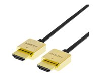 DELTACO Prime HDMI han -> HDMI han 2 m Sort/guld