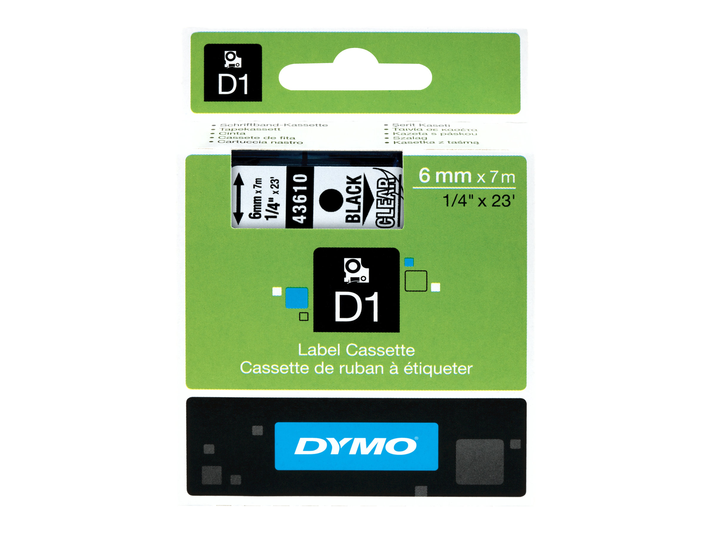 DYMO D1 tape glossy 1 cassette(s) Roll (0.6cm x Product shot Front 79950