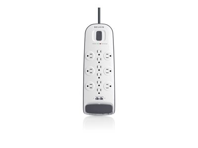 Belkin 12-outlet Surge Protector with 8 ft Power Cord and Ethernet, Cable/Satellite and Telephone Protection