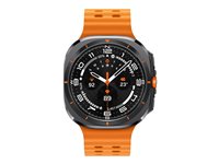Samsung Galaxy Watch Ultra - 47 mm - titanium grey - smart watch with marine band - rubber - orange - band size: S/M/L - disp
