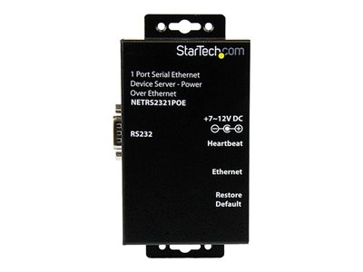StarTech.com 1 Port RS232 Serial Ethernet Device Server - PoE Power Over Ethernet - Serial over IP Device Server Adapter - PoE-Powered (NETRS2321POE) - Device server - 100Mb LAN, RS-232 - for P/N: IES61002POE, IES81000POE, POEINJ1G, POEINJ1GW, POEINJ4G, SVA12M5NA, UPOESPLT1G