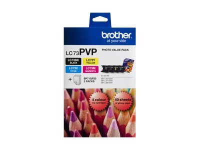 Brother LC73PVP 1 black yellow cyan magenta print cartridge / paper Product shot 74350