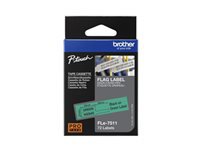 Brother - Polyester - noir sur vert - 21 x 45 mm 72 étiquette(s) (1 rouleau(x) x 72 Étiquettes en forme découpée 