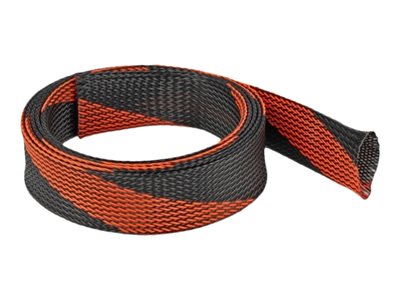 4043619207534 - DELOCK 20753 - Geflechtschlauch dehnbar 2 m x 38 mm schwarz-rot