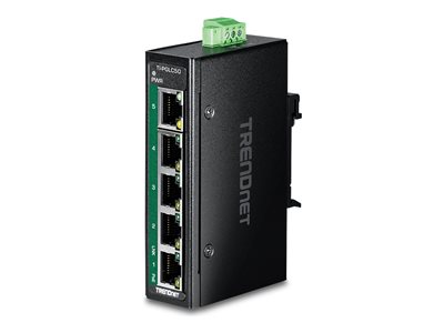 TRENDnet 5-Port Industrial Gigabit PoE+ DIN-Rail Mini Switch