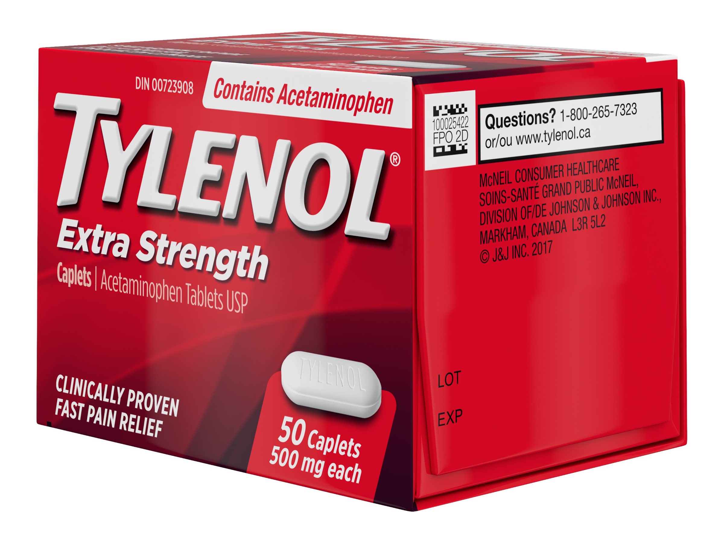 Tylenol* Extra Strength Acetaminophen Caplets - 50's