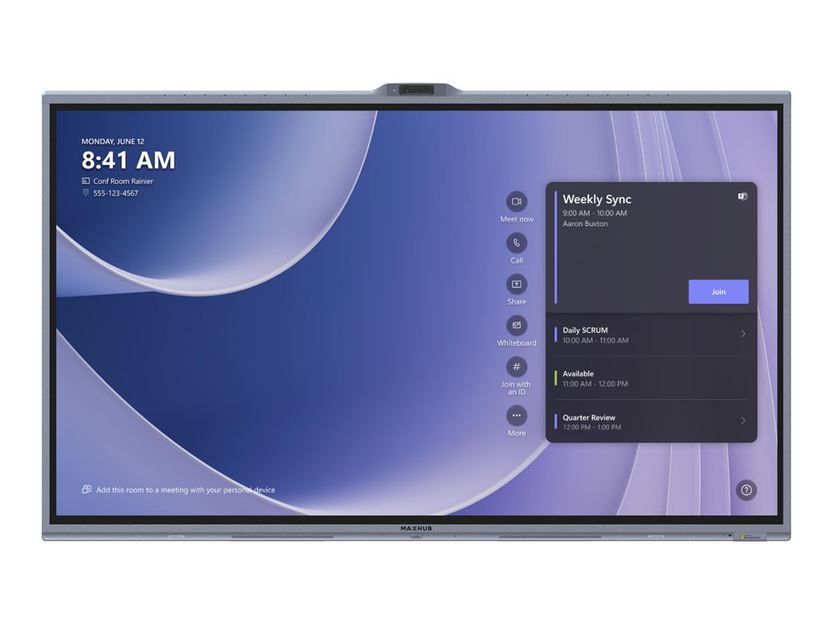 MAXHUB XBoard V7 Series V865T for Microsoft Teams Product shot Front 79800