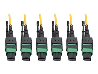 Tripp Lite MTP/MPO (APC) Singlemode Slim Trunk Cable, 24-Strand, 40/100 GbE, 40/100GBASE-PLR4, Plenum, 6mm Dual Jacket, 61 m (200 ft.)