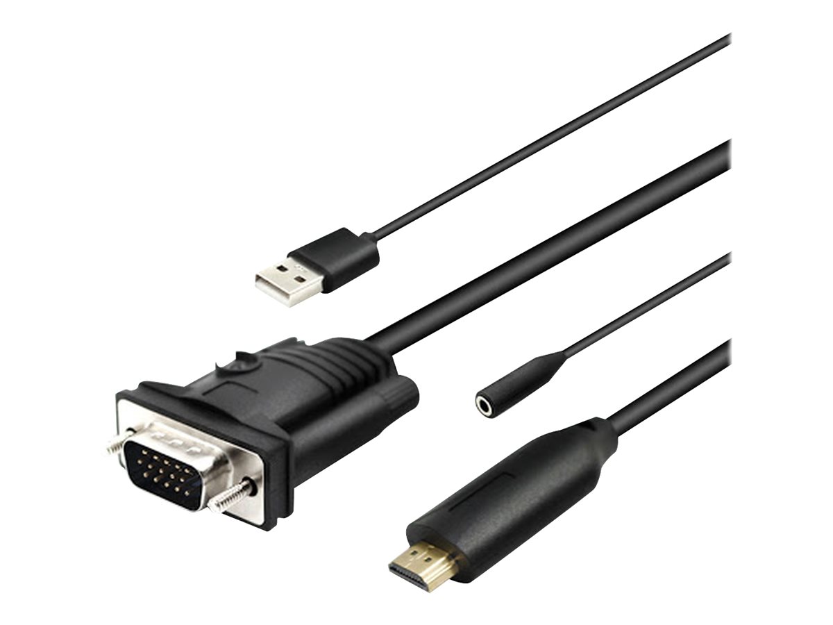 4XEM - Adapter - USB, mini-phone stereo 3.5 mm, HDMI to HD-15 (VGA) male