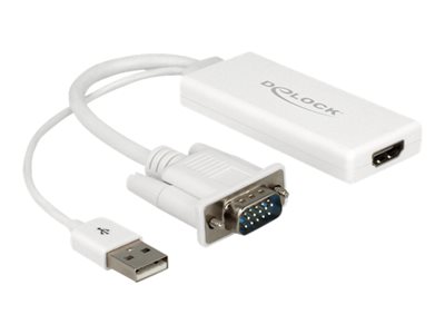 DELOCK VGA Adapter Sub15 + USB -> HDMI St/St/Bu