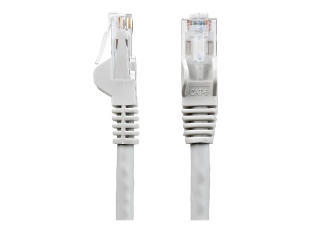 StarTech.com 8ft CAT6 Ethernet Cable, 10 Gigabit Snagless RJ45 650MHz 100W PoE Patch Cord, CAT 6 10GbE UTP Network Cable w/Strain Relief, Gray, Fluke Tested/Wiring is UL Certified/TIA - Category 6 - 24AWG (N6PATCH8GR)