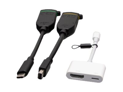 C2G Universal 4K HDMI Dongle Adapter Ring with Color Coded Mini DisplayPort, USB-C, and Lightning