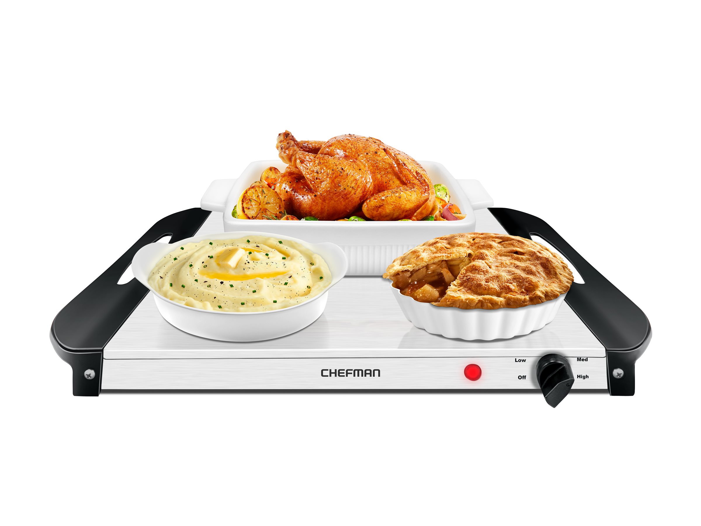 Chefman Long Electric Warming Plate, Stainless Steel & Glass, Black, Size: One Size