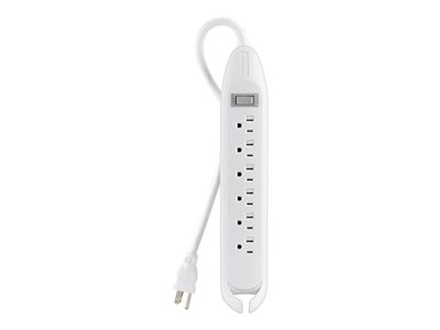 2.5ft Extension Cord w/ 6 Outlet Power Strip White