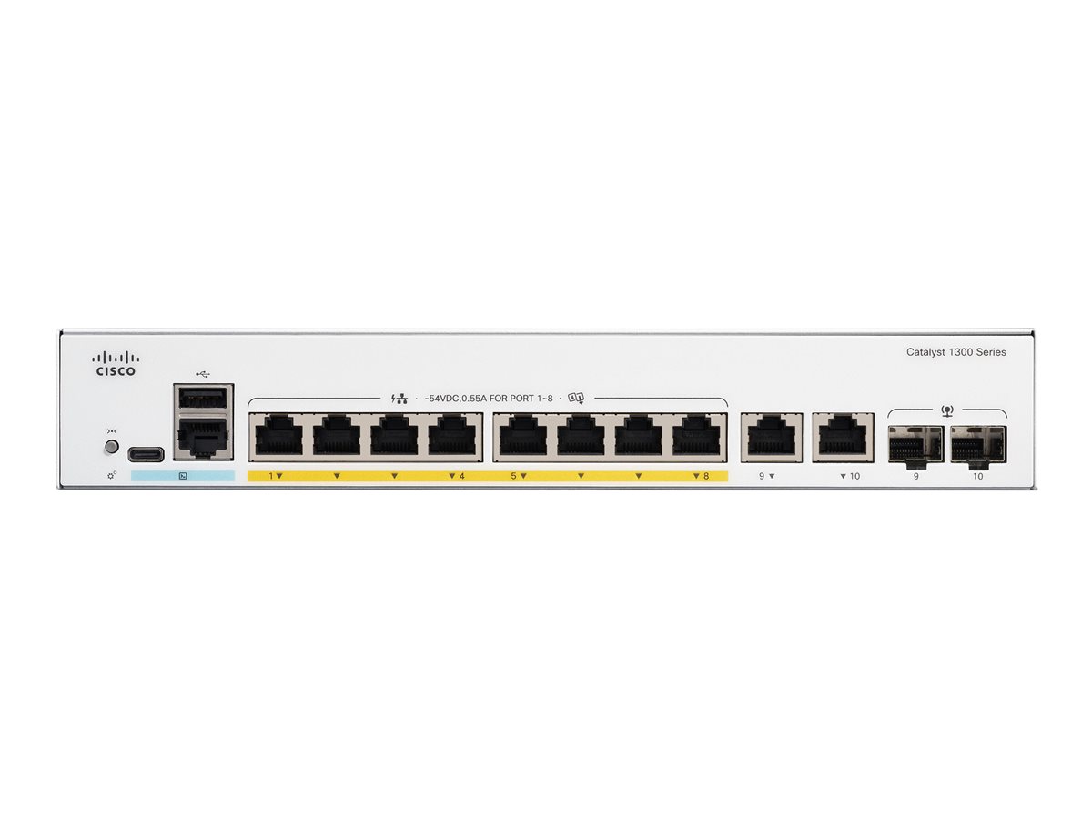 Cisco Catalyst 1300-8FP-2G - přepínač - 8 porty - řízený - Lze montovat do rozvaděče – foto 2