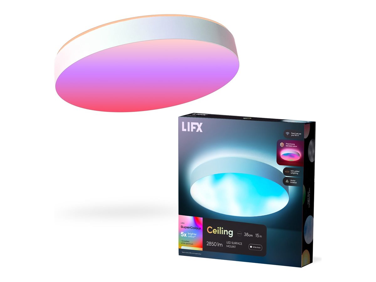 LIFX SuperColor, ceiling lamp, LED, 47 W, 1500-9000 K, white trim