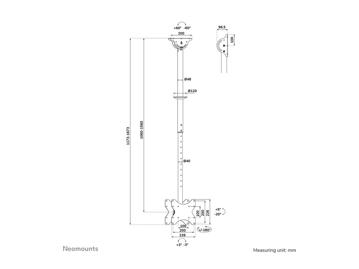 Neomounts CL35-340BL22 montážní sada - plný pohyb - pro plochý panel - černá – foto 12