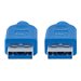 Manhattan USB-A to USB-A Cable, 1.8m, Male to Male, 5 Gbps (USB 3.2 Gen1 aka USB 3.0), SuperSpeed USB, Blue, Lifetime Warranty, Polybag