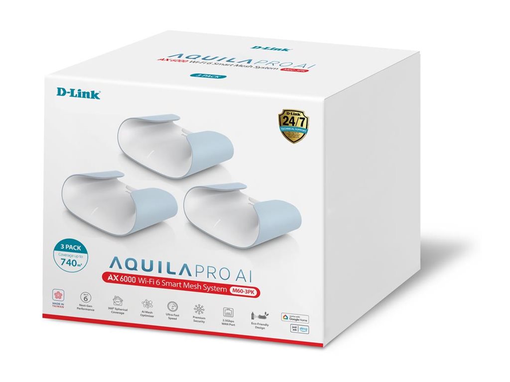 D-Link AQUILA PRO AI M60 Wi-Fi system Wi-Fi 6 Component Left-angle 71735