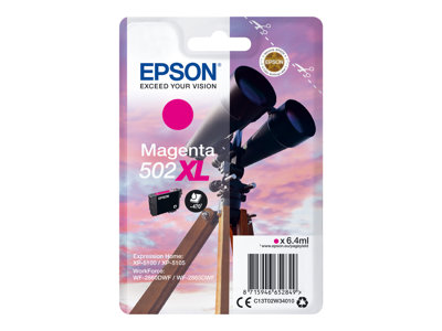 EPSON Singlepack Magenta 502XL Ink - C13T02W34010