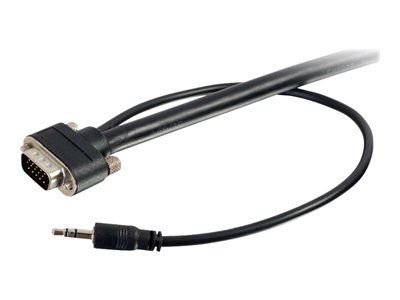C2G Select 25ft Select VGA + 3.5mm Stereo Audio Cable-In-Wall CMG-Rated VGA Cable - VGA cable - HD-15 (VGA), stereo mini jack (M) to HD-15 (VGA), stereo mini jack (M) - 7.62 m - black