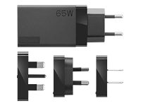 Lenovo 65W USB-C Travel Adapter - Power adapter - AC 100-240 V - 65 Watt - black - for Flex 7 14; IdeaPad 3 Chrome 14M836; ThinkPad E14 Gen 3; X1 Fold 16 Gen 1; Z13 Gen 1
