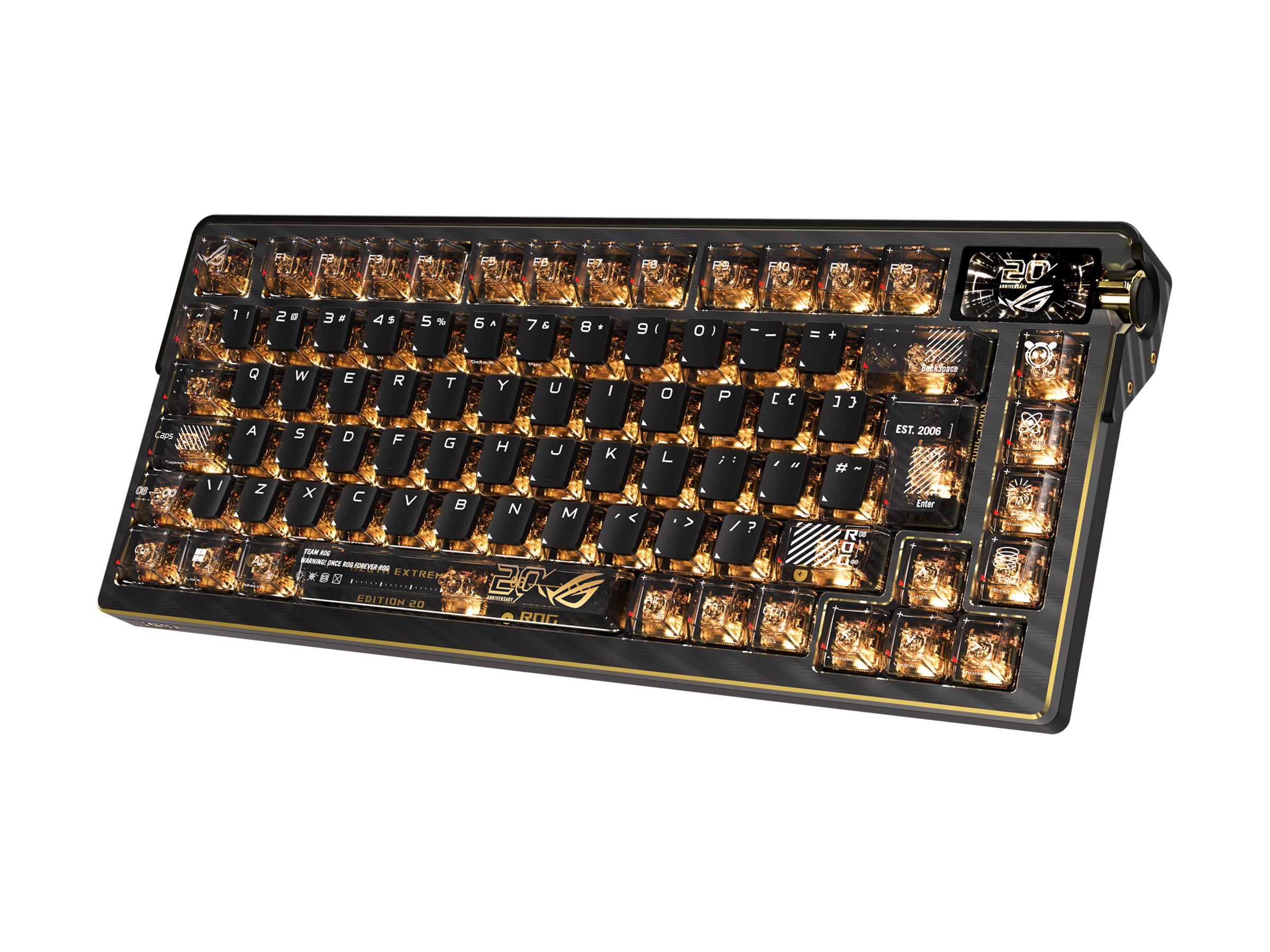ASUS ROG Azoth Extreme Edition 20 keyboard 75% with OLED display QWERTZ German black Product shot Right-angle 80001