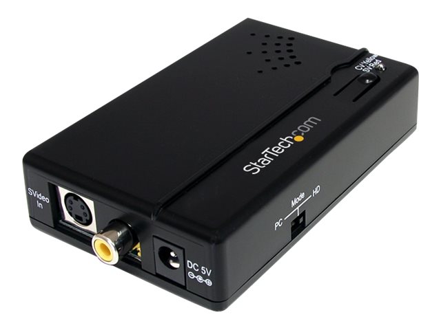 Image of StarTech.com Composite and S-Video to HDMI Converter with Audio - Video converter - composite video, S-video - HDMI - black - VID2HDCON - video converter - black