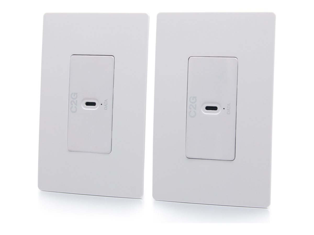 C2G Superbooster 1-Port USB over Cat6a Wall Plate to Wall Plate Extender Kit