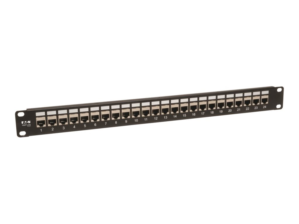 Tripp Lite 24-Port Shielded Cat6 Patch Panel Feed Through Rackmount RJ45 1URM TAA