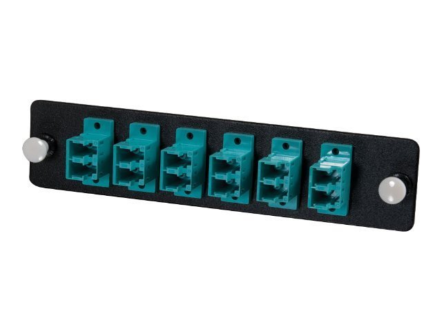 C2G Q-Series Fiber Distribution System 12-STRAND, LC DUPLEX, PB INSERT, MM, AQUA LC - patch panel adapter