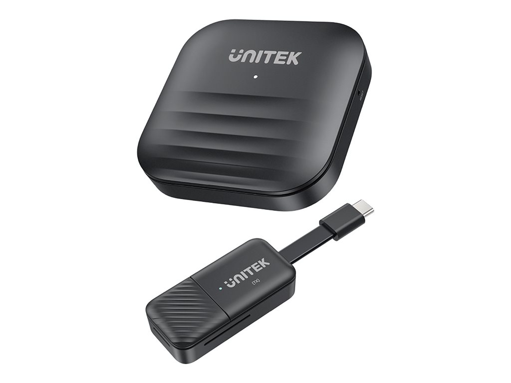 Unitek transmitter and receiver wireless video/audio extender HDMI Product shot Right-angle 79700